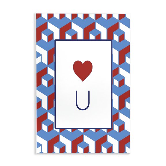 Stupell Industries Contemporary Love You Red Cube Pattern Wall Plaque Art, 10 x 15, by Lil' Rue