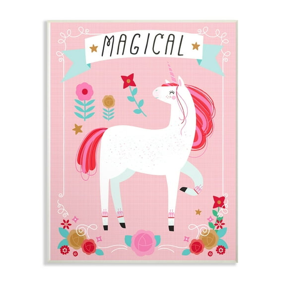 The Stupell Home Decor Collection The Kids Room by Stupell Magical Colorful Unicorn Wall Art