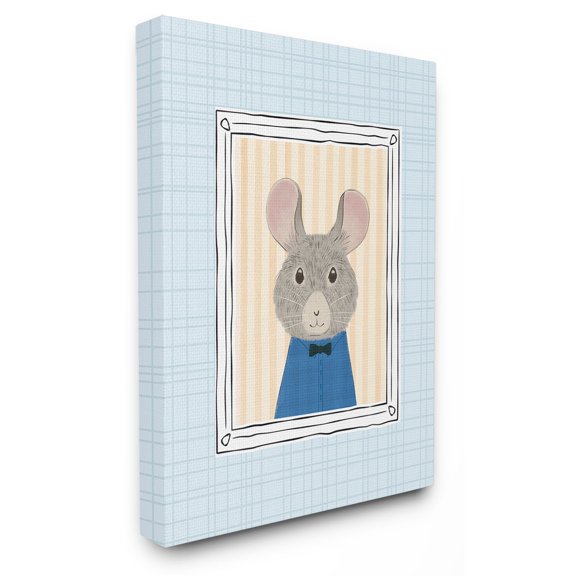 The Stupell Home Decor Collection The Kids Room by Stupell Mouse Portrait Blue Wall Art
