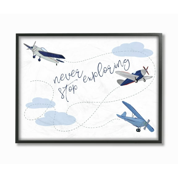 The Stupell Home Decor Collection The Kids Room by Stupell Never Stop Exploring Airplanes Wall Art