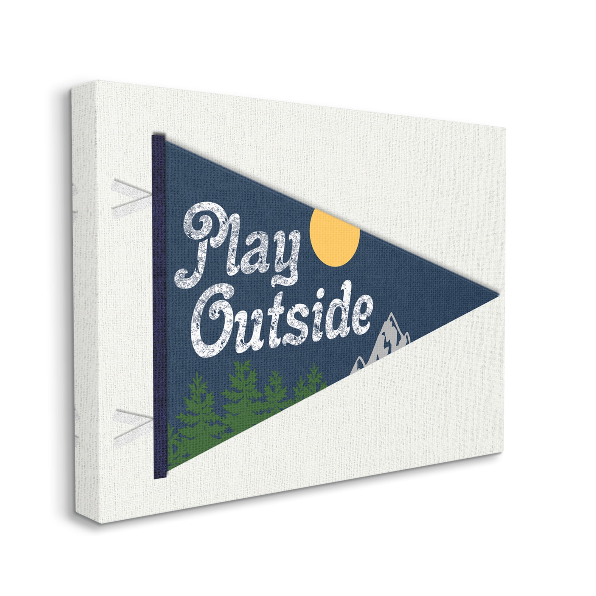 The Stupell Home Decor Collection The Kids Room by Stupell Play Outside Nature Pennant Blue Wall Art