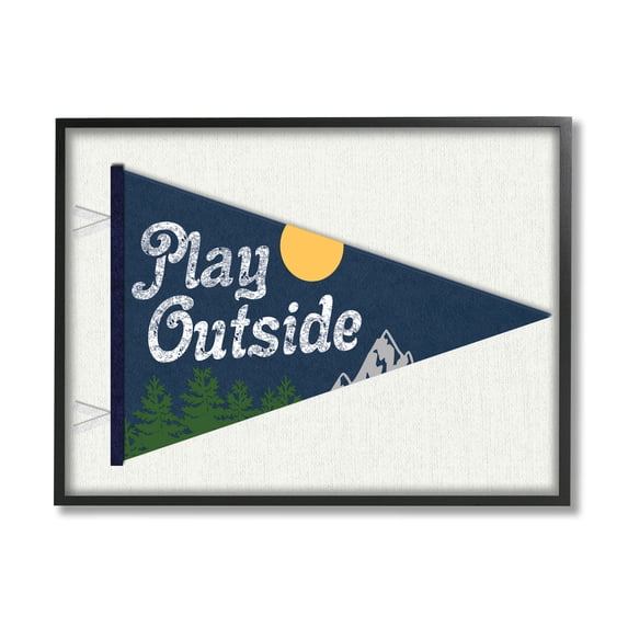 The Stupell Home Decor Collection The Kids Room by Stupell Play Outside Nature Pennant Blue Wall Art