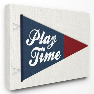 The Stupell Home Decor Collection The Kids Room by Stupell Play Time Pennant Blue And Red Wall Art