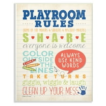 The Stupell Home Decor Collection The Kids Room by Stupell Playroom Rules Notebook Paper Wall Art