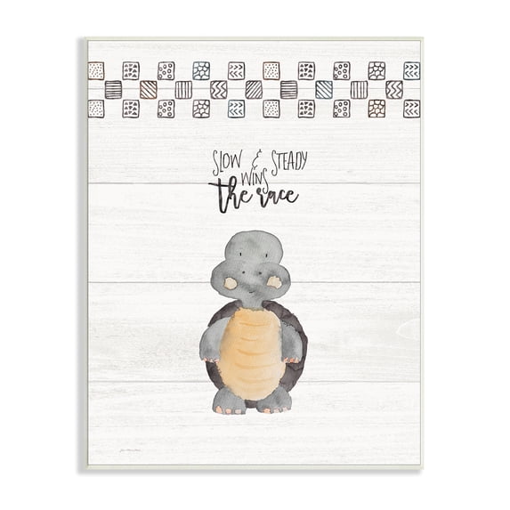 The Stupell Home Decor Collection The Kids Room by Stupell Slow And Steady Wins Turtle Wall Art