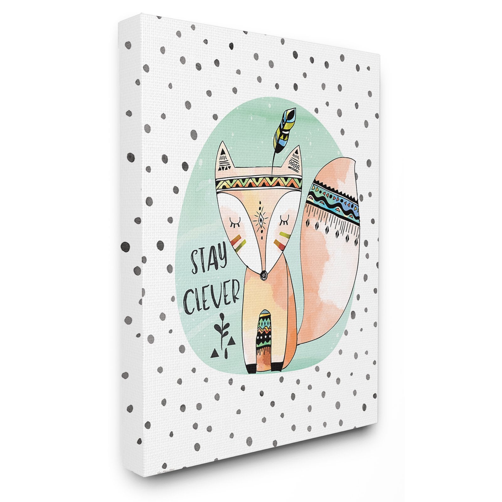 The Stupell Home Decor Collection The Kids Room by Stupell Stay Clever Tribal Fox Wall Art