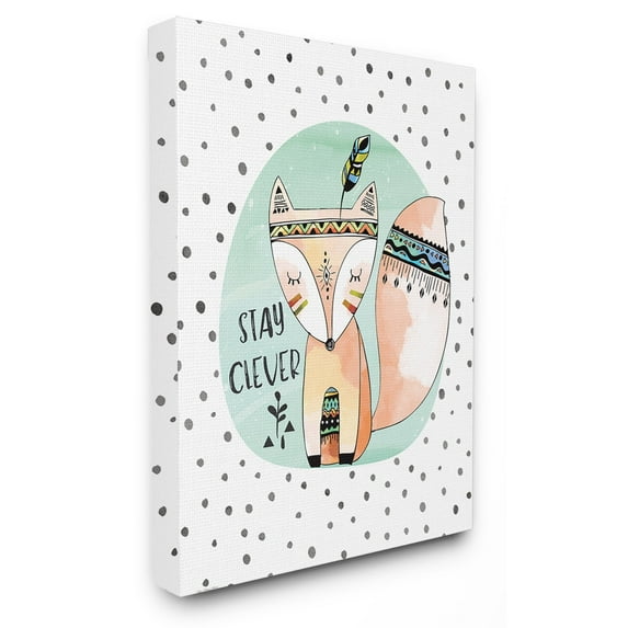 The Stupell Home Decor Collection The Kids Room by Stupell Stay Clever Tribal Fox Wall Art