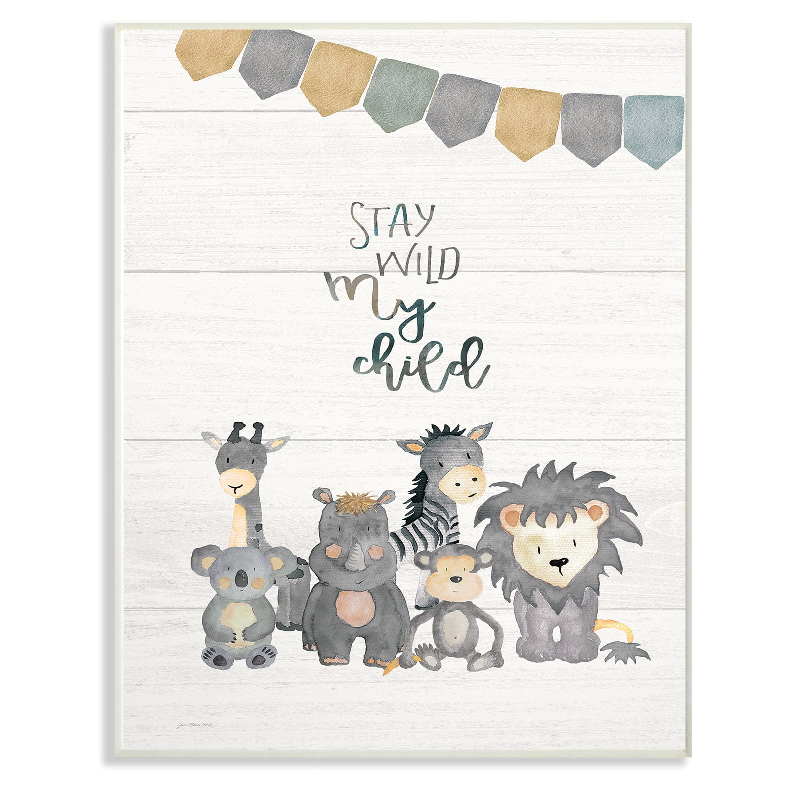 The Stupell Home Decor Collection The Kids Room by Stupell Stay Wild My Child Animals Wall Art