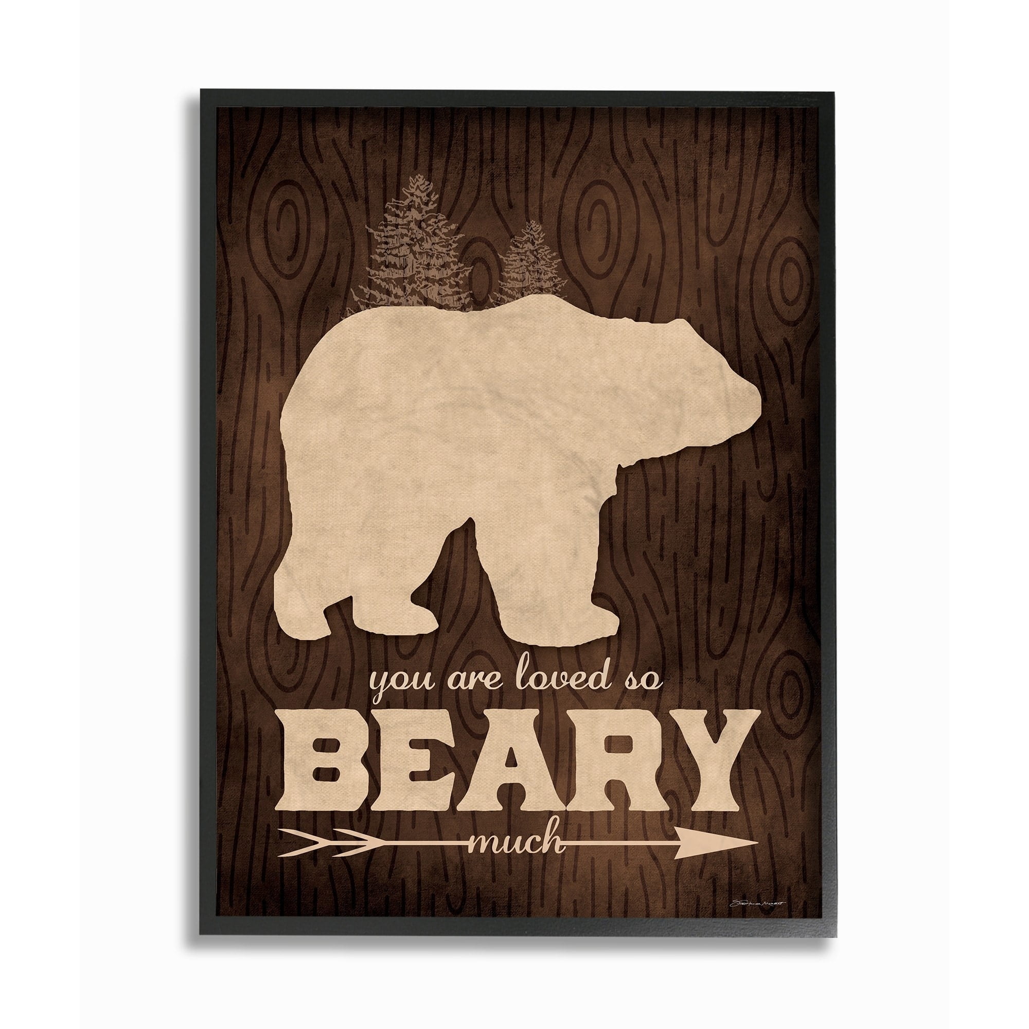 Stupell You Are Loved So Beary Much Framed Giclee Wall Art 16 x 20
