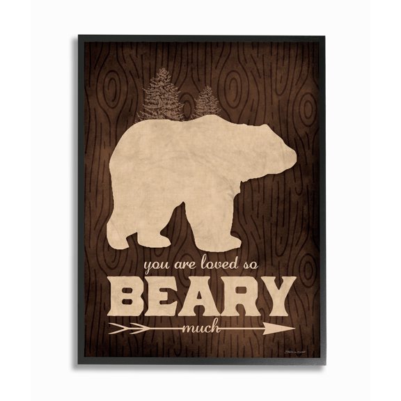 Stupell You Are Loved So Beary Much Framed Giclee Wall Art 16 x 20