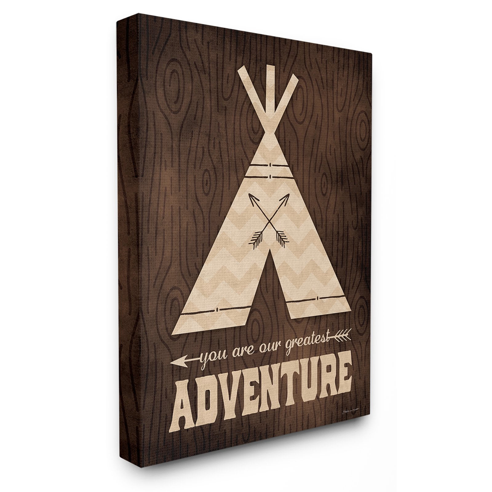 The Stupell Home Decor Collection The Kids Room by Stupell You Are Our Greatest Adventurer Wood Grain Wall Art