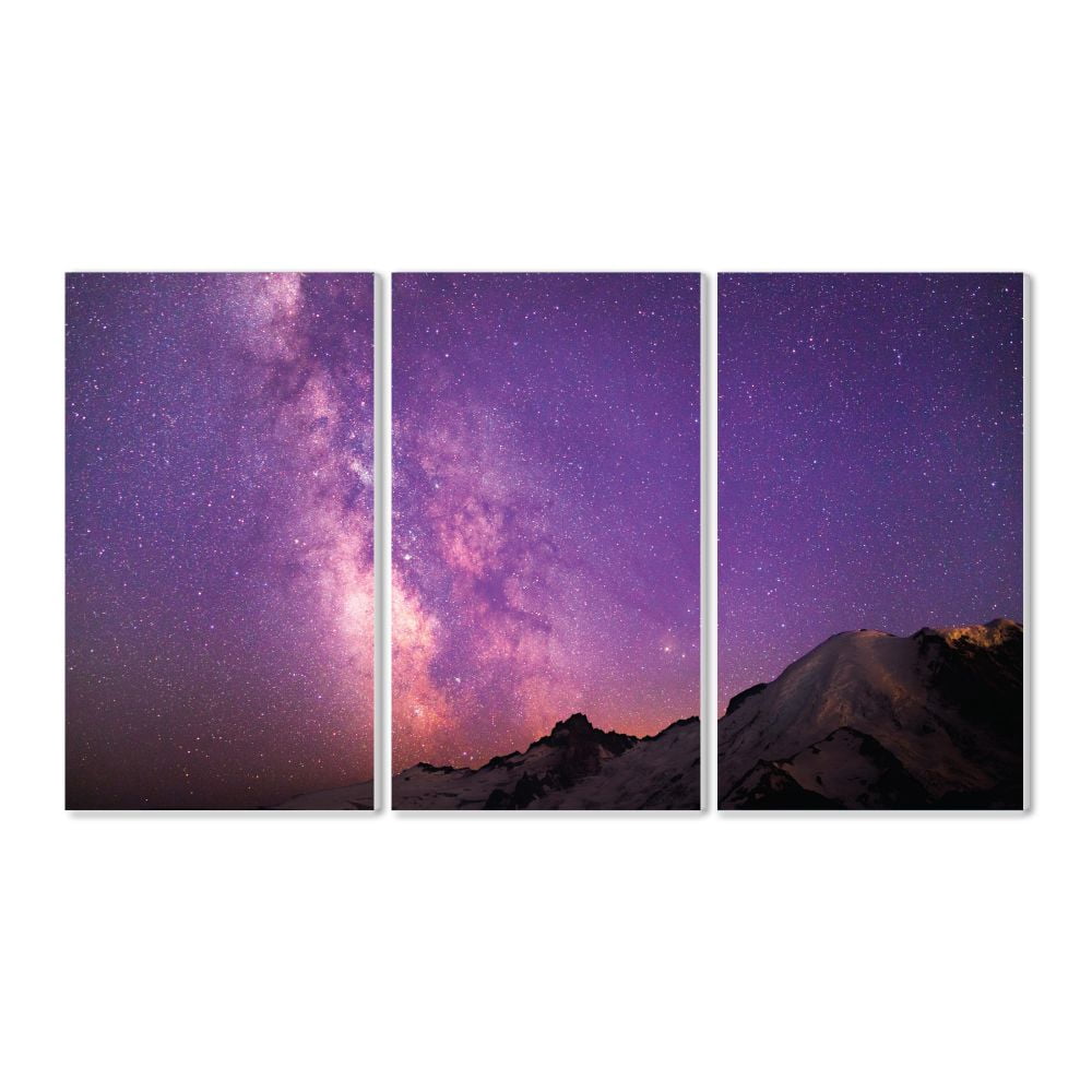 The Stupell Home Decor Collection The Milky Way Above A Mountain Range Wood Wall Art