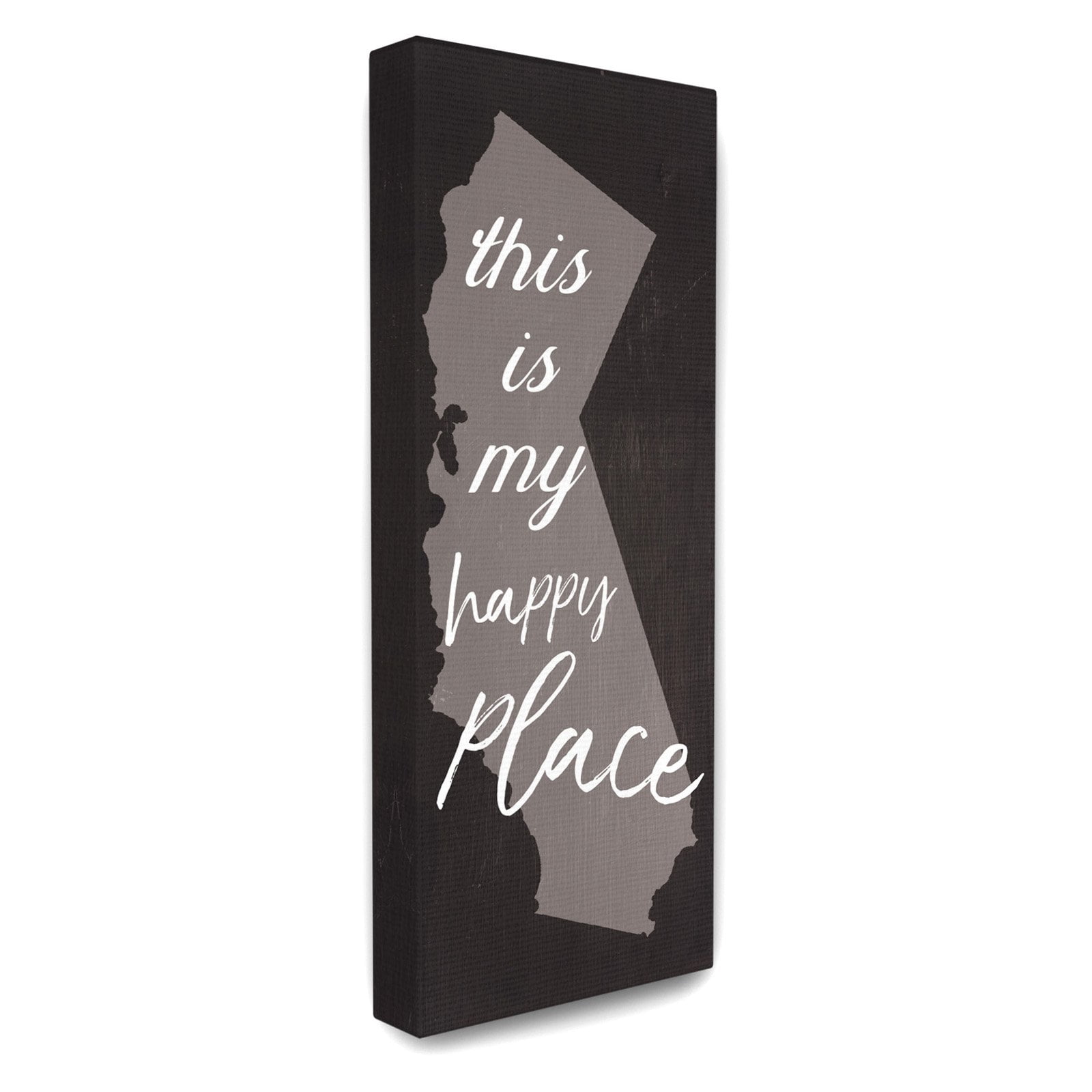 The Stupell Home Decor Collection This Is My Happy Place California Stretched Canvas Wall Art, 10 x 1.5 x 24