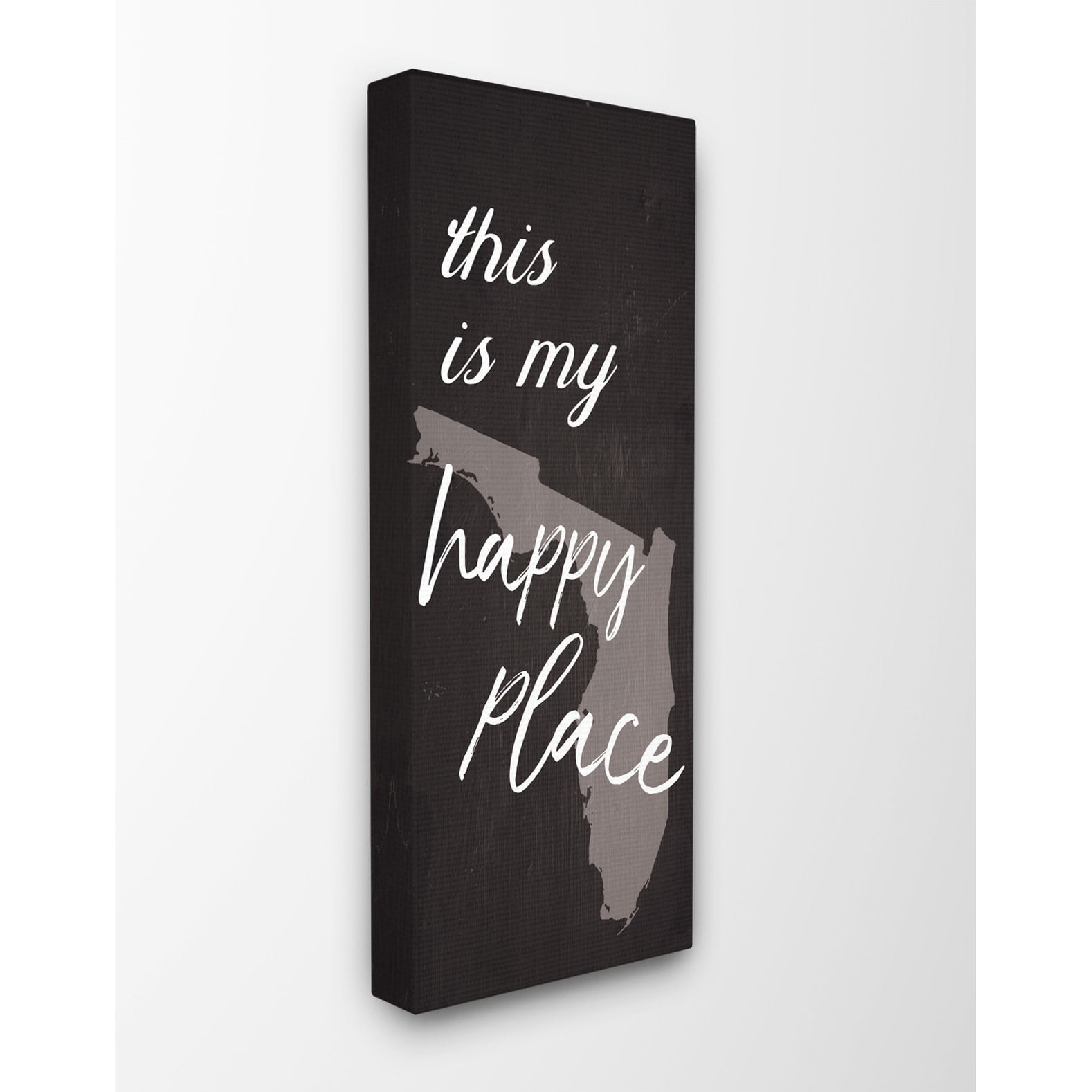 The Stupell Home Decor Collection This Is My Happy Place Florida Stretched Canvas Wall Art, 10 x 1.5 x 24