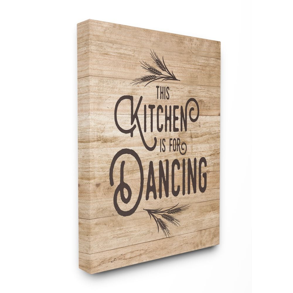 Rustic Brown Distressed Wood Canvas Kitchen Wall Art