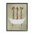 thumbnail image 1 of The Stupell Home Decor Collection Three Giraffes In A Bathtub Framed Giclee Texturized Art, 1 of 8