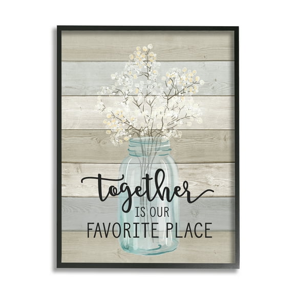 The Stupell Home Decor Collection Together is Our Favorite Place Framed Giclee Texturized Art, 11 x 1.5 x 14