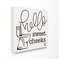 thumbnail image 1 of The Stupell Home Decor Collection Toilet Hello Sweet Cheeks Black and White Curly Script Cursive Typography XL Canvas Wall Art, 1 of 6