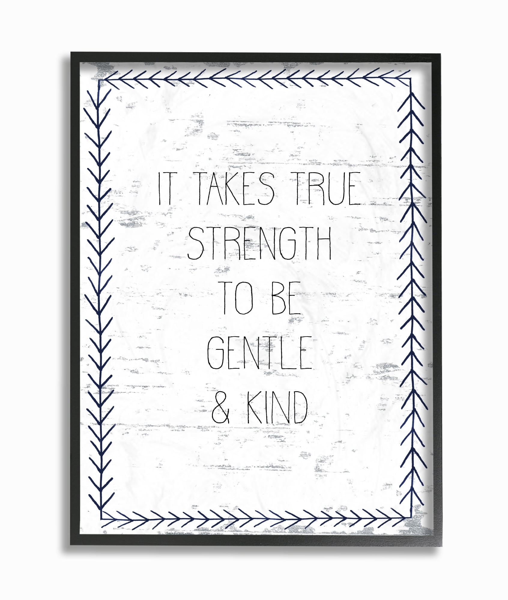 The Stupell Home Decor Collection True Strength Gentle and Kind Framed Giclee Texturized Art, 11 x 1.5 x 14