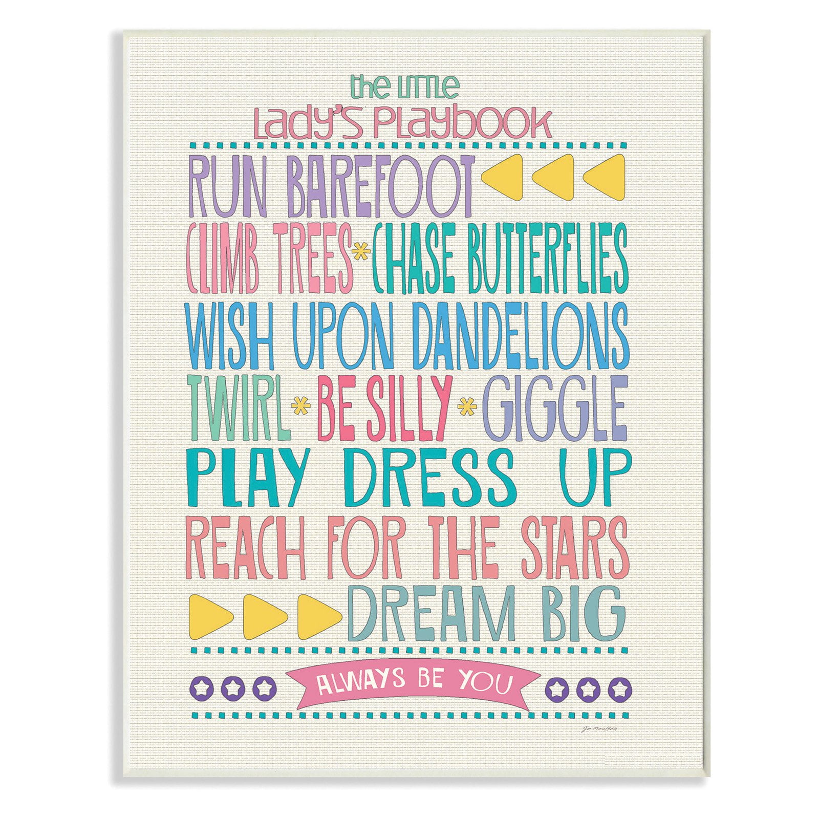 The Kids Room by Stupell Typography Art, The Little Lady's Playbook Oversized Wall Plaque Art, 12.5 x 0.5 x 18.5