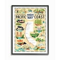 thumbnail image 1 of The Stupell Home Decor Collection US Pacific Coast Highway Pale Yellow Illustrated Scenic Map Poster Framed Giclee Texturized Art, 1 of 8