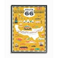 thumbnail image 1 of The Stupell Home Decor Collection US Route 66 Historic Highway Mustard Yellow Illustrated Scenic Map Poster Framed Giclee Texturized Art, 1 of 8