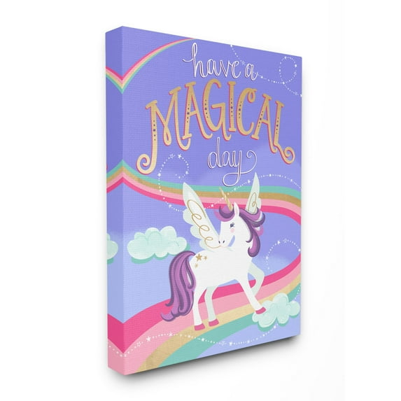 The Stupell Home Decor Collection Unicorn Have a Magical Day Wall Art