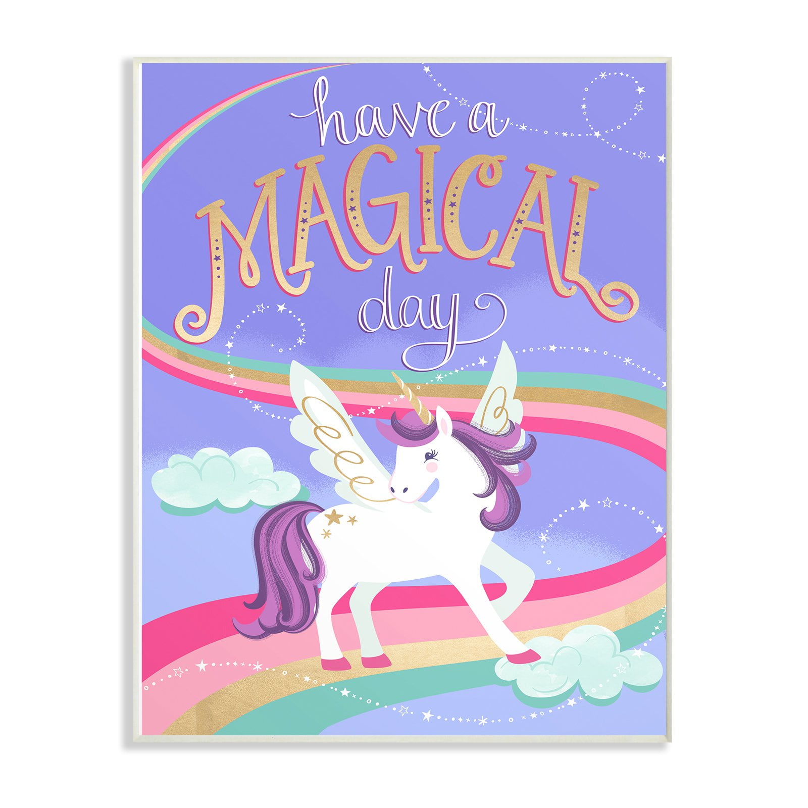 The Stupell Home Decor Collection Unicorn Have a Magical Day Wall Art