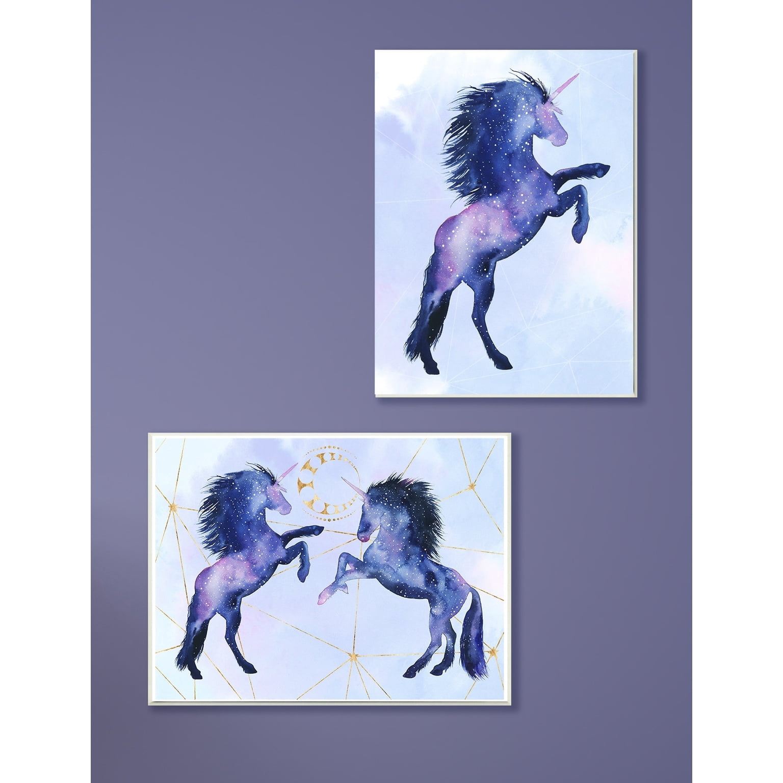 The Stupell Home Decor Collection Unicorn Universe Stars and Space Silhouette Oversized Wall Plaque Art, 12.5 x 0.5 x 18.5