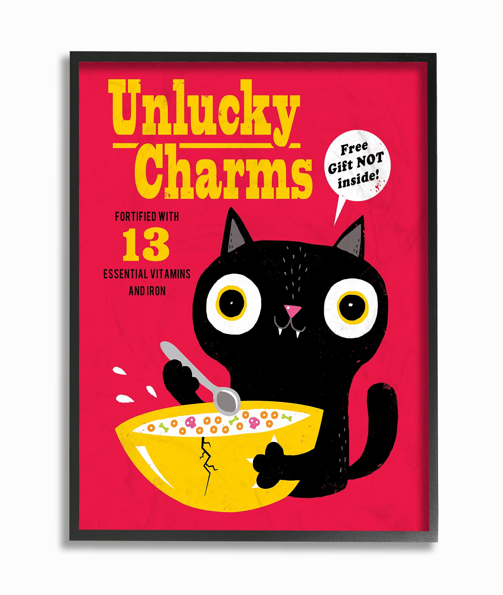 Unlucky Charms Black Cat Cereal Box Canvas Art, 11 x 14