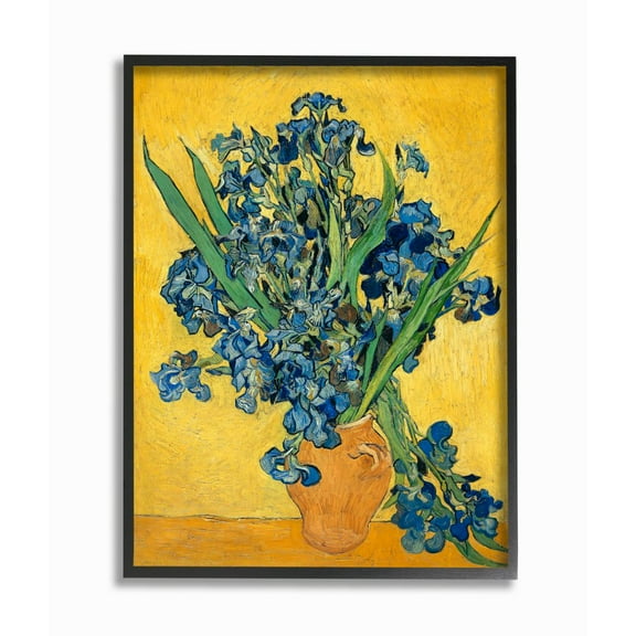 The Stupell Home Decor Collection Van Gogh Irises Post Impressionist Painting Framed Giclee Texturized Art