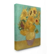 The Stupell Home Decor Collection Van Gogh Sunflowers Post Impressionist Painting Canvas Wall Art