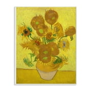 The Stupell Home Decor Collection Van Gogh Sunflowers Post Impressionist Painting Wood Wall Art