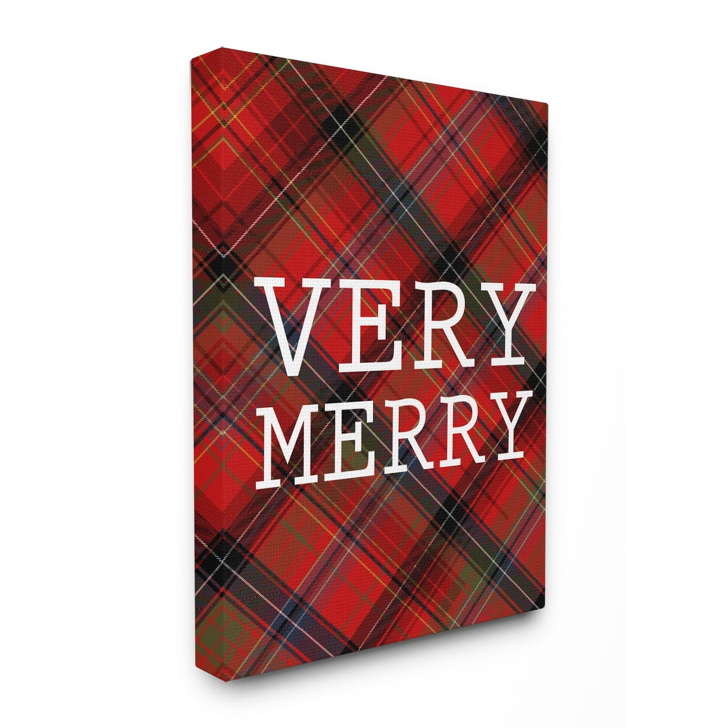 The Stupell Home Decor Collection Very Merry Christmas Tartan Wall Art