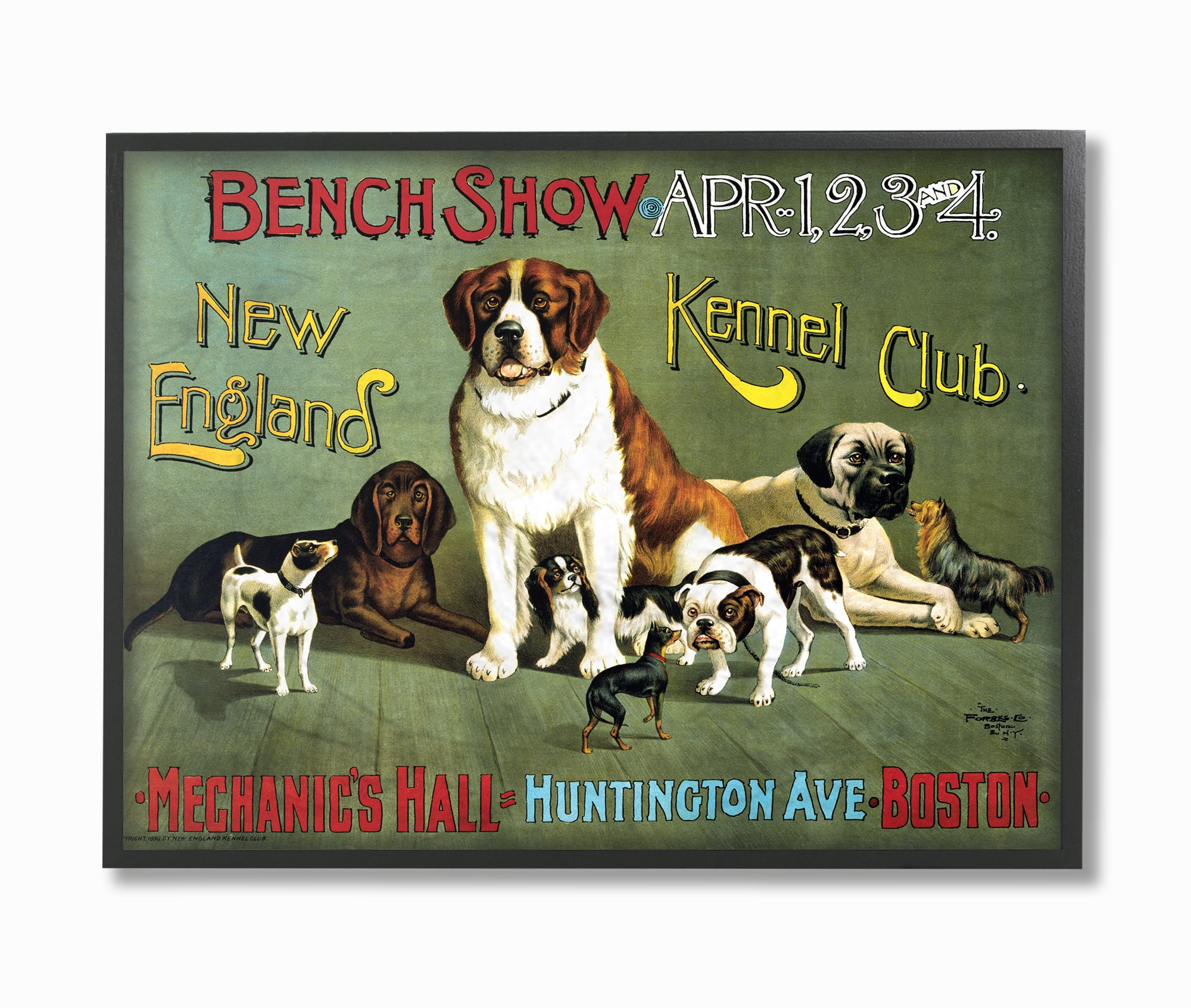 The Stupell Home Decor Collection Vintage Kennel Club Poster Oversized Framed Giclee Texturized Art, 16 x 1.5 x 20