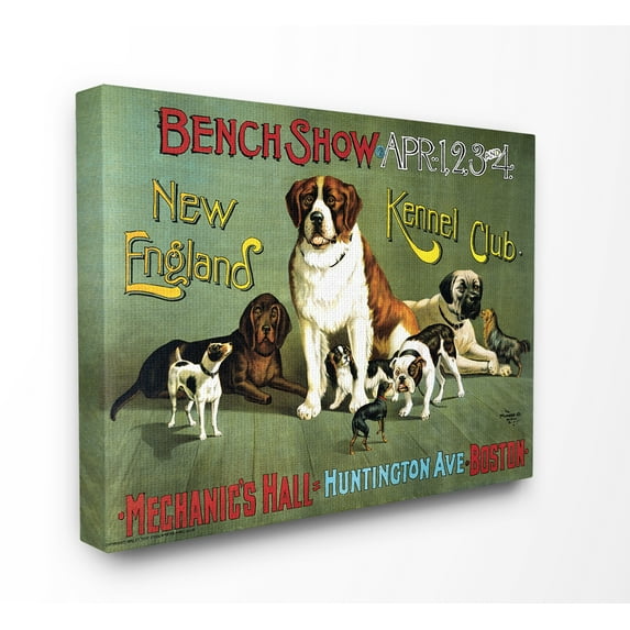 The Stupell Home Decor Collection Vintage Kennel Club Poster Stretched Canvas Wall Art, 16 x 1.5 x 20