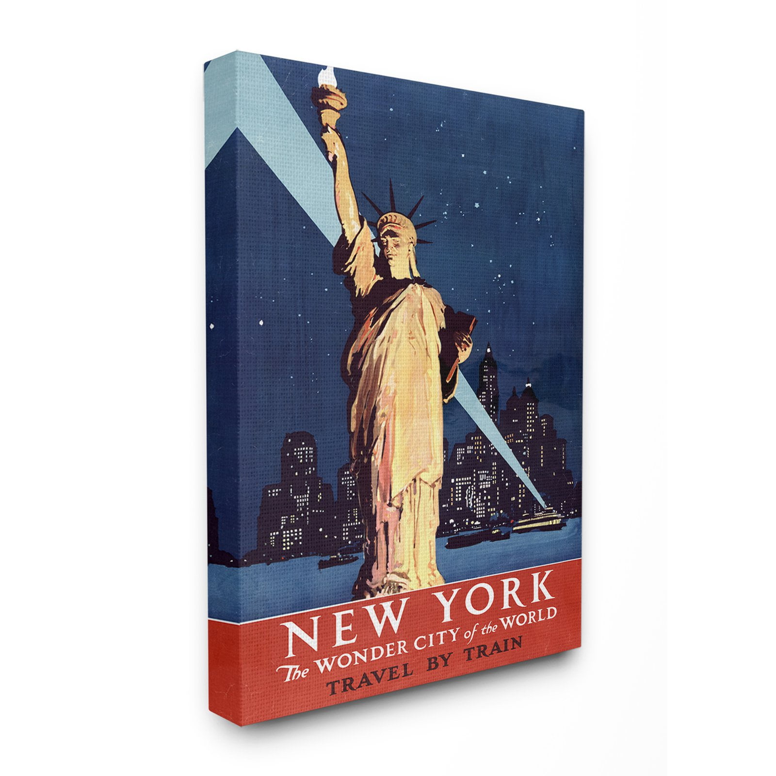 The Stupell Home Decor Collection Vintage New York Liberty Statue Poster Stretched Canvas Wall Art, 16 x 1.5 x 20