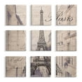 thumbnail image 1 of The Stupell Home Decor Collection Vintage Postcard Eiffel Tower Wall Art Set, 1 of 3