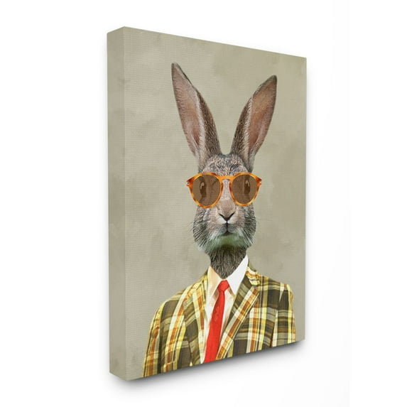 The Stupell Home Decor Collection Vintage Rabbit Man Portrait Canvas Wall Art