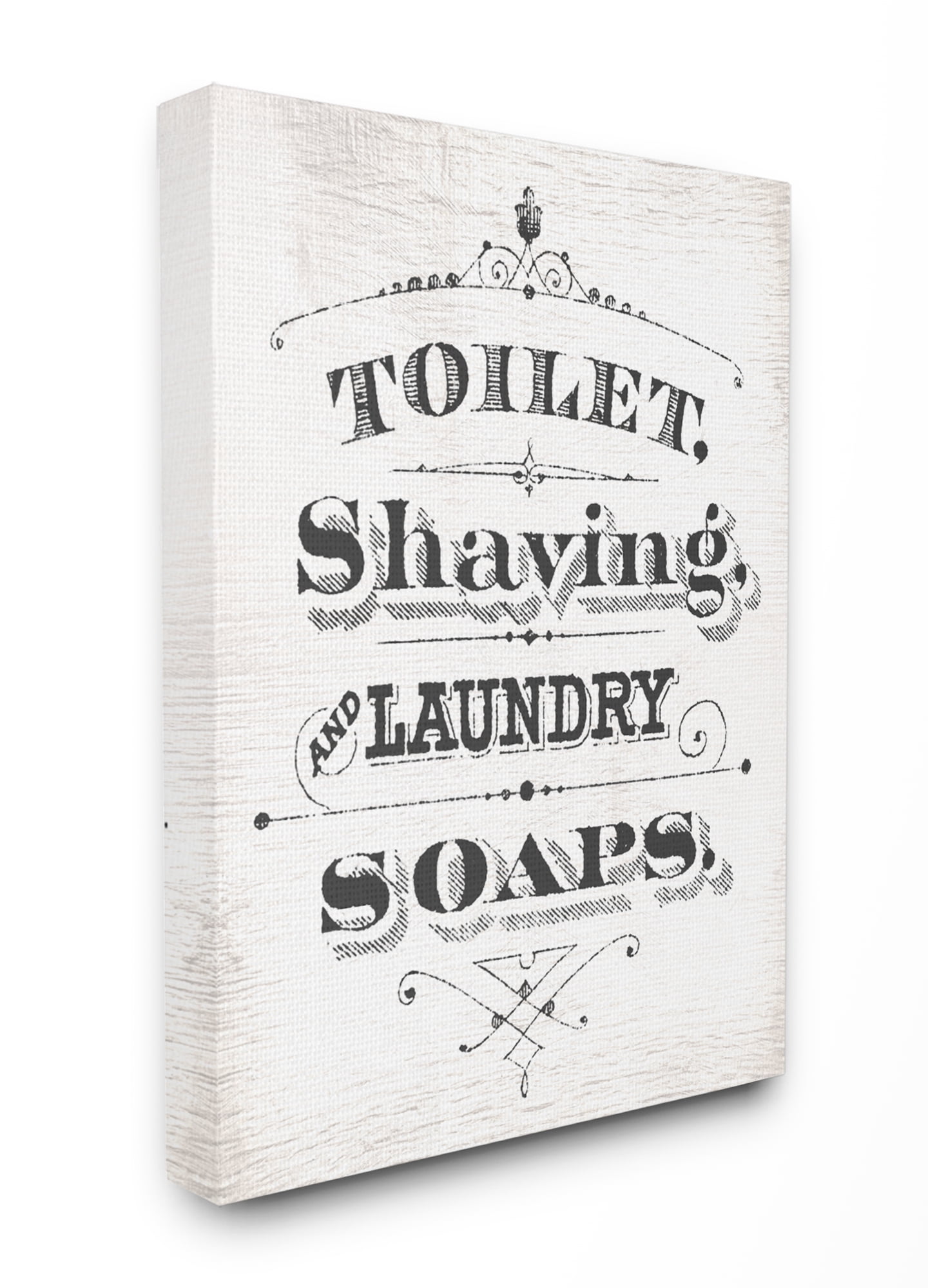 The Stupell Home Decor Collection Vintage Toilet Shaving Laundry and Soaps Canvas Wall Art