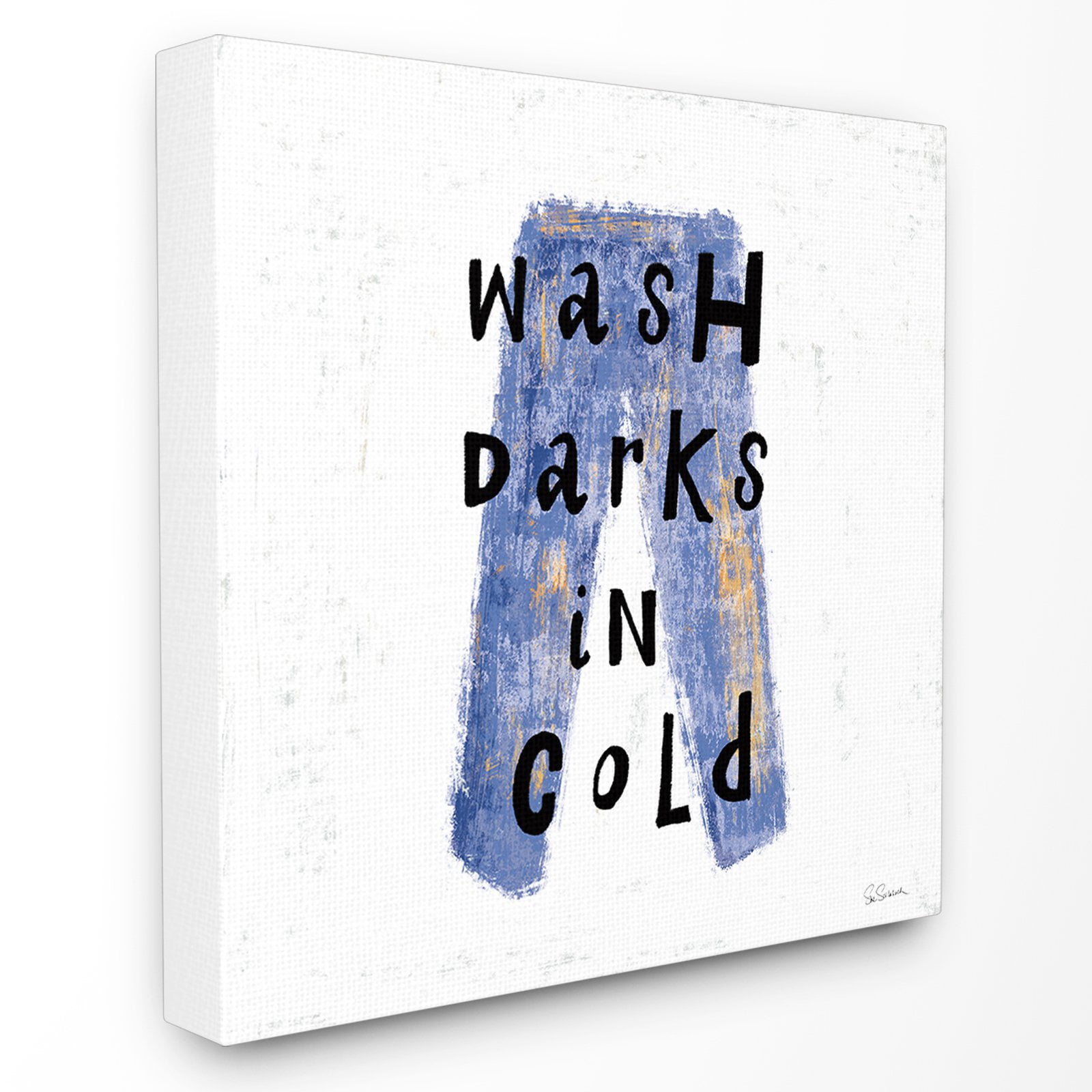 The Stupell Home Decor Collection Wash Darks In Cold Blue Jeans Wall Art