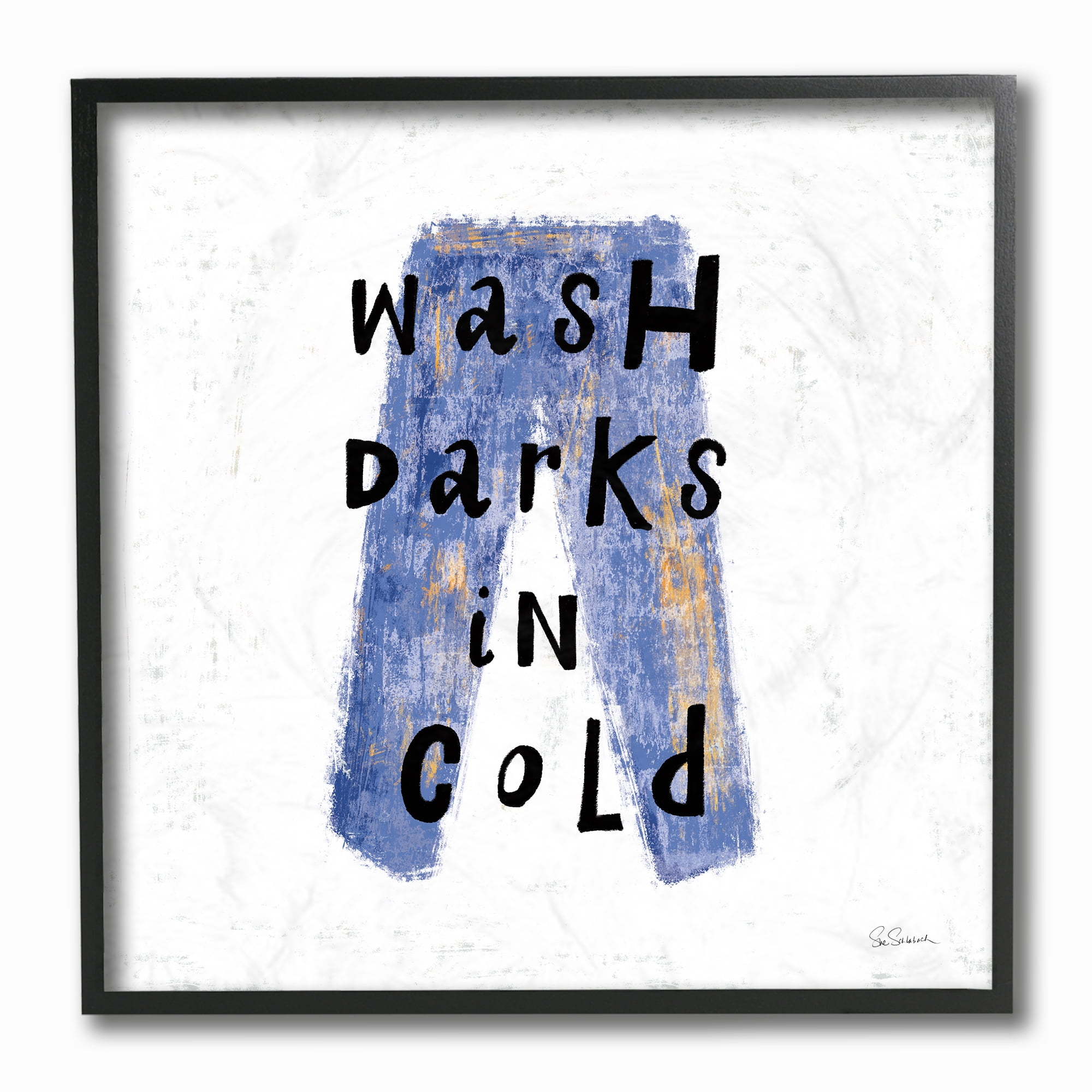 The Stupell Home Decor Collection Wash Darks In Cold Blue Jeans Wall Art
