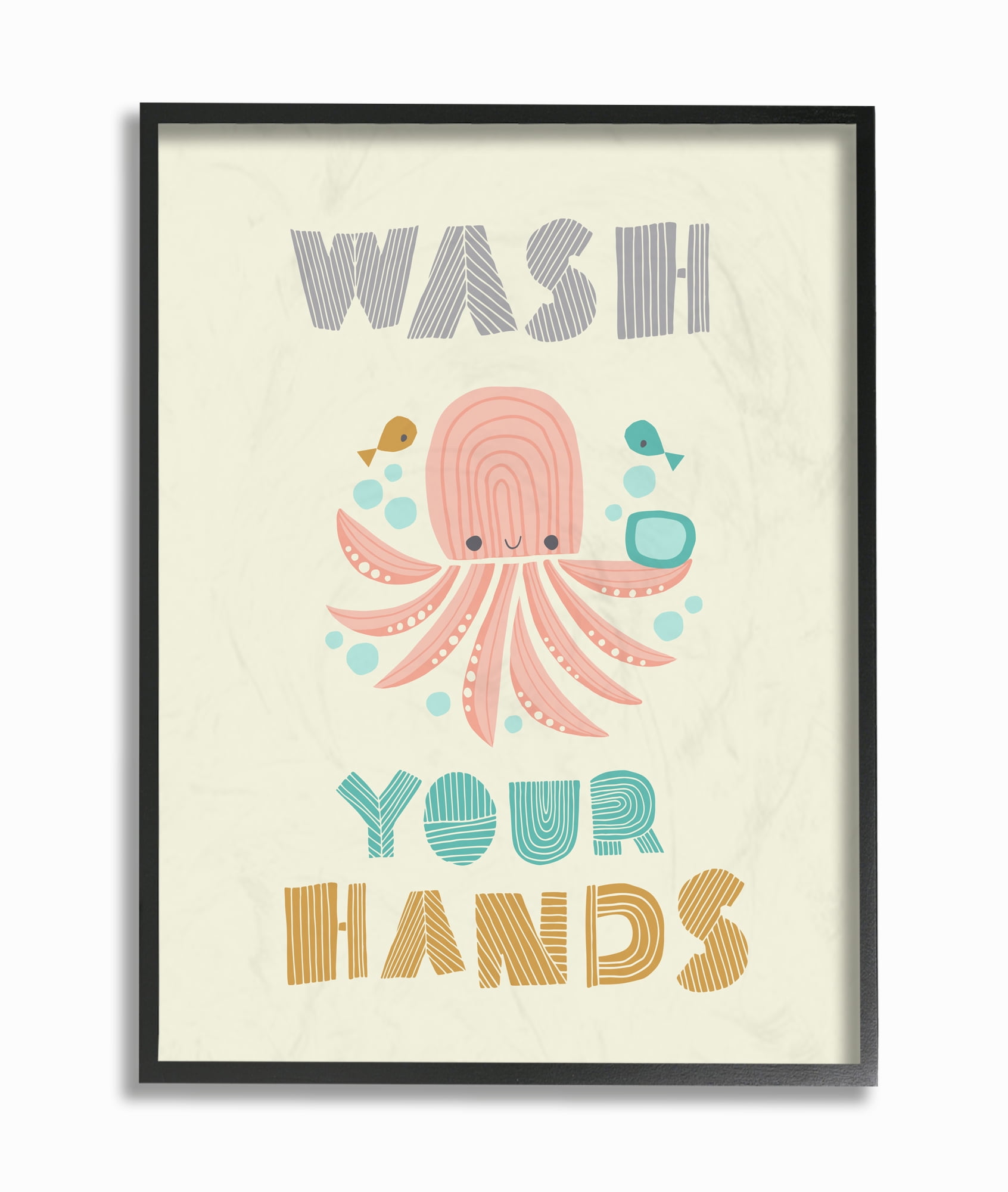 The Stupell Home Decor Collection Wash Your Hands Octopus Wall Art