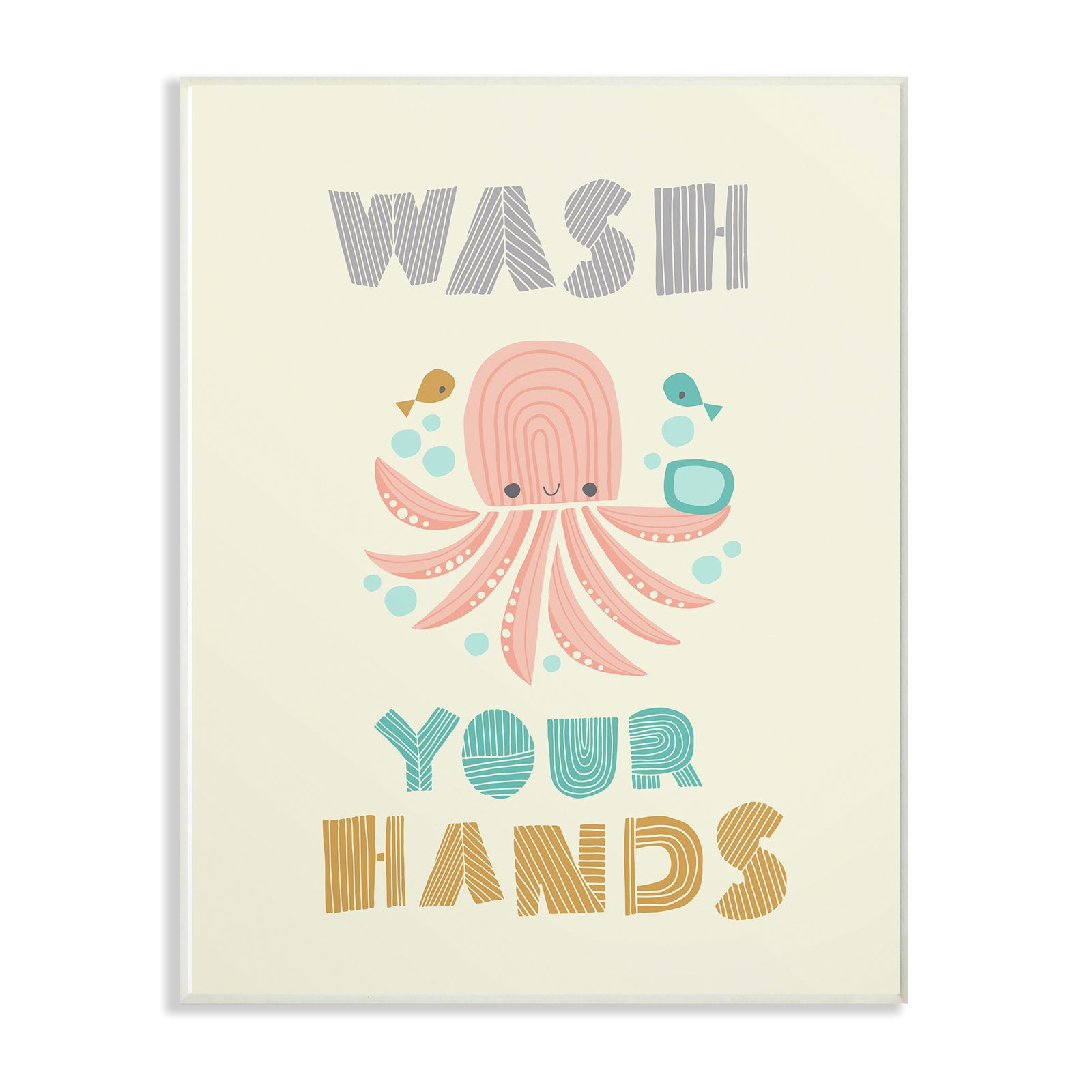 The Stupell Home Decor Collection Wash Your Hands Octopus Wall Art