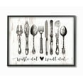 thumbnail image 1 of The Stupell Home Decor Collection Waste Not Want Not Silverware Drawing Wall Art, 1 of 8