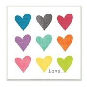 The Stupell Home Decor Collection Watercolor Cute Hearts Love Wall Art