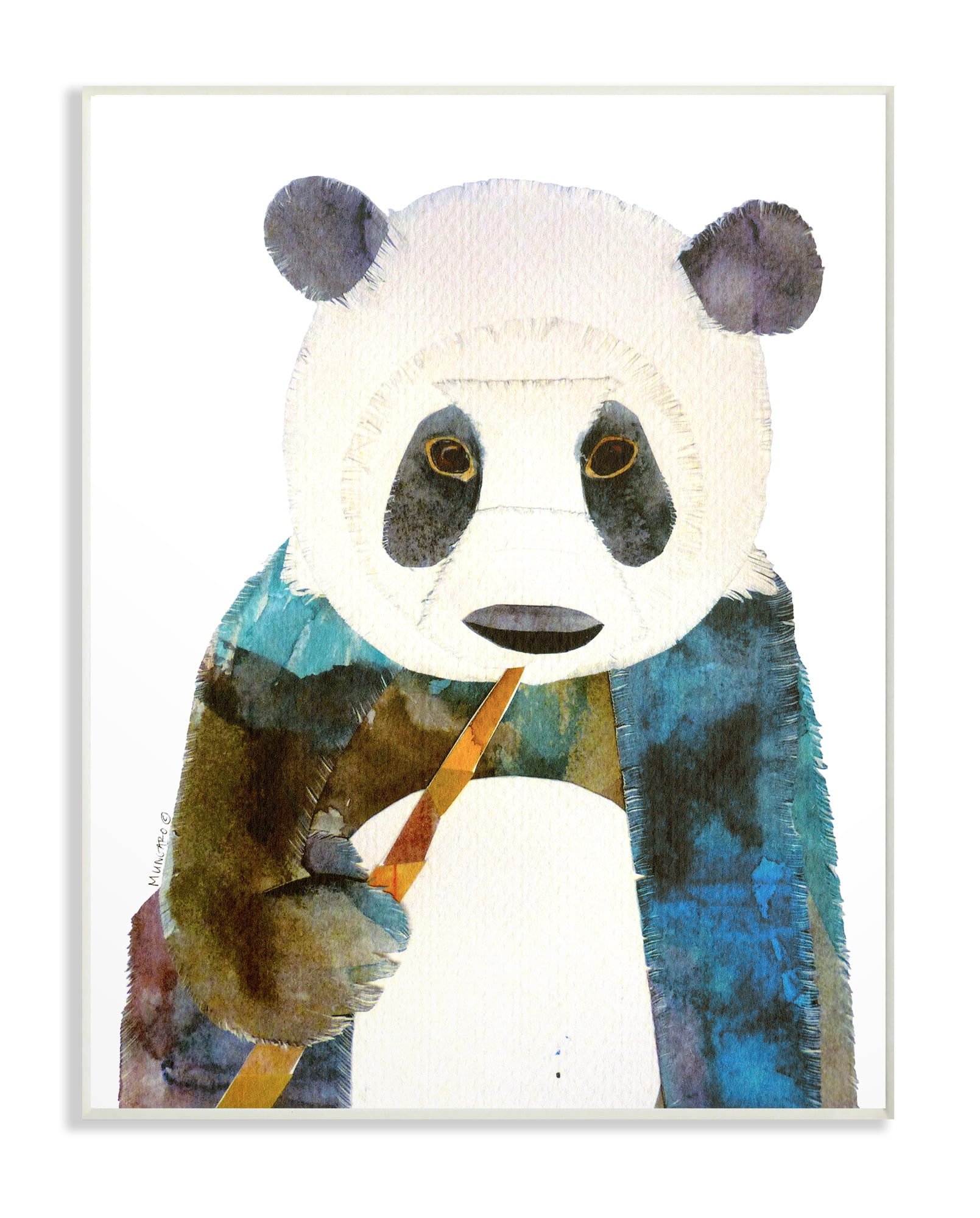The Stupell Home Decor Collection Watercolor Cutout Collage Panda Oversized Wall Plaque Art, 12.5 x 0.5 x 18.5