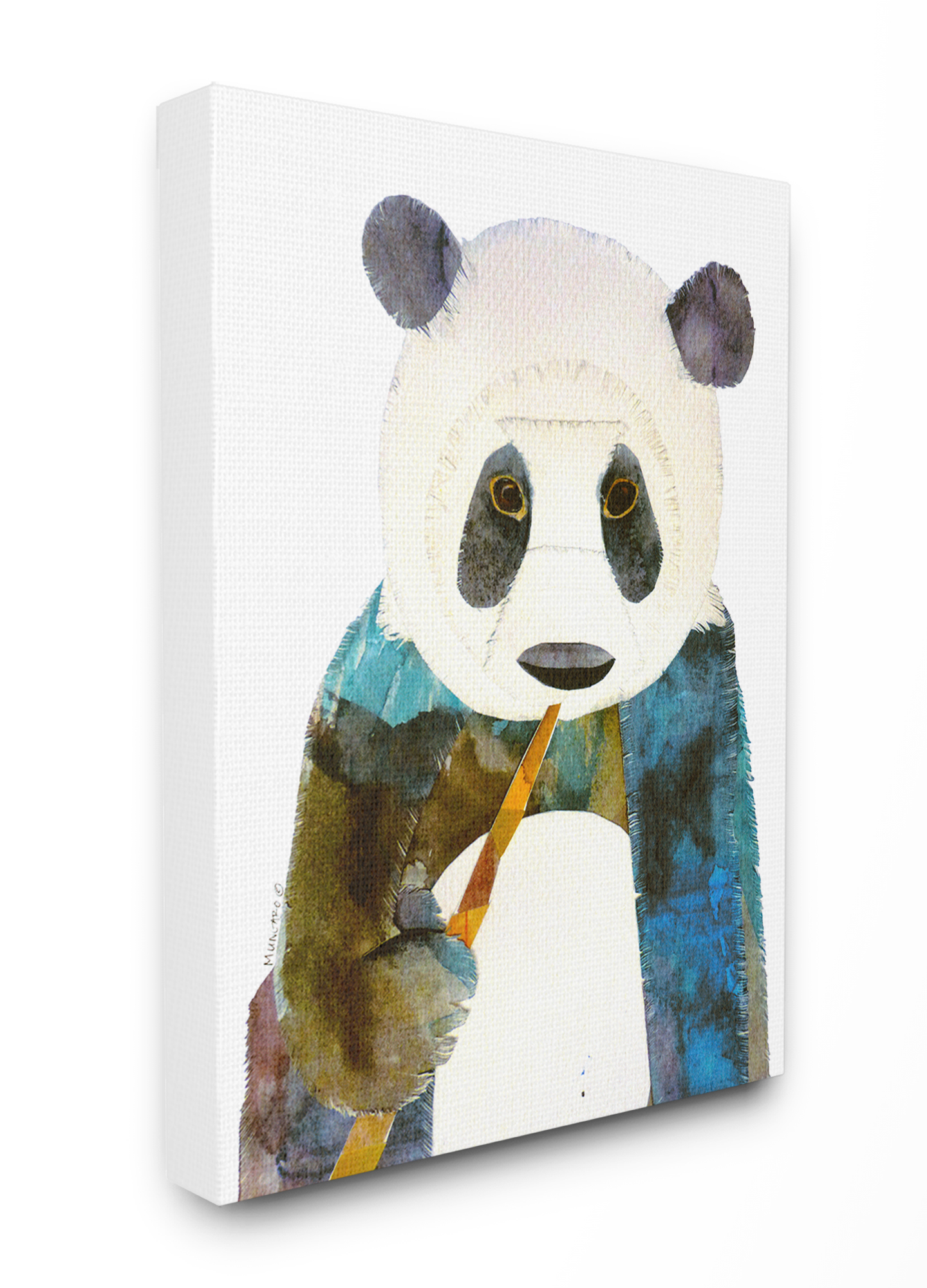The Stupell Home Decor Collection Watercolor Cutout Collage Panda Stretched Canvas Wall Art, 16 x 1.5 x 20