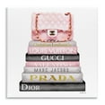 thumbnail image 1 of The Stupell Home Decor Collection Watercolor High Fashion Bookstack Padded Pink Bag Wall Art, 1 of 7