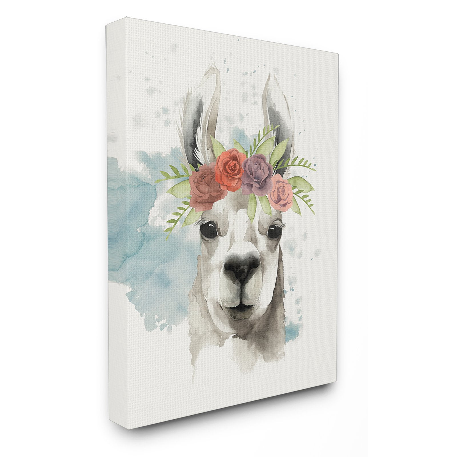 The Stupell Home Decor Collection Watercolor Llama Del Rey Canvas Wall Art